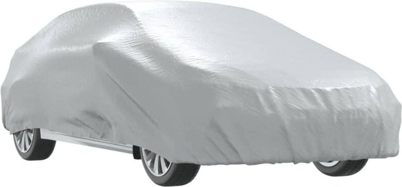 Autoabdeckung für Limousine mit Schnallenriemen Voll Silbern m Vidaxl