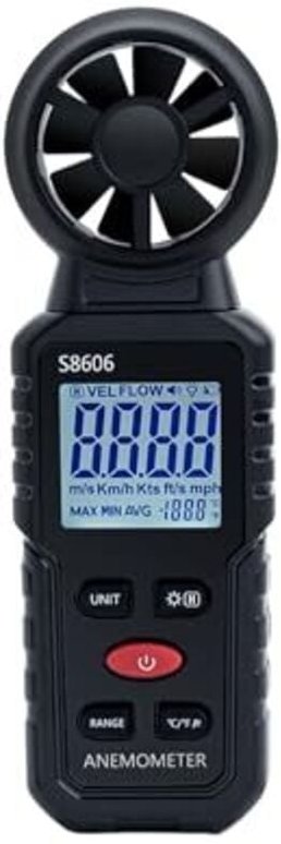 3-in-1-Hand-Digital-Anemometer, 0–45 m/s Windgeschwindigkeit, Windkraft und Windtemperaturmessung, ideal für Navigation ...