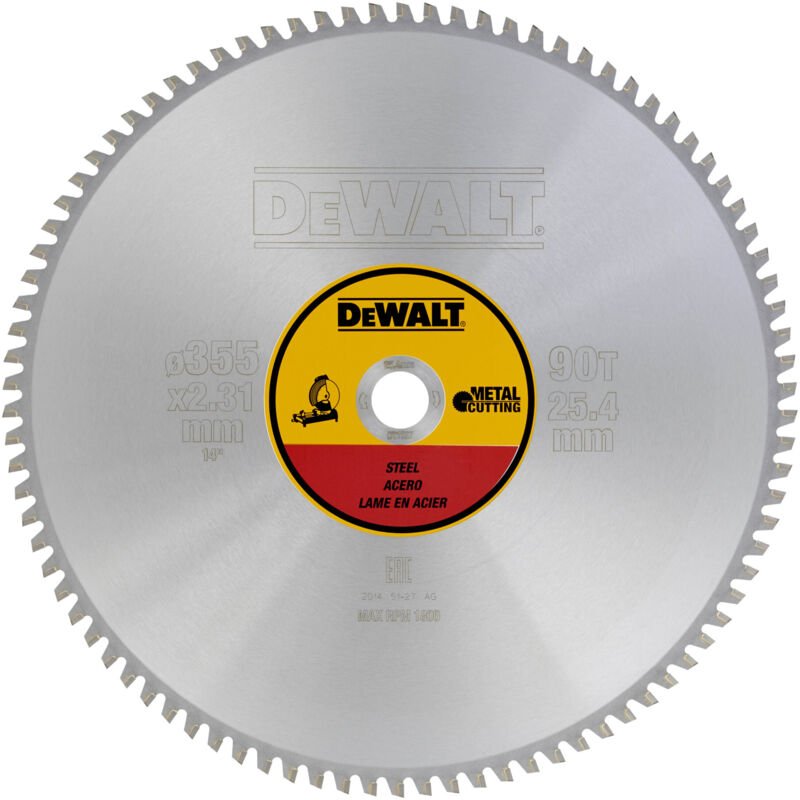 Zubehör - Sägeblatt Stahl 355x25,4 mm, 90 Zähne DT1927 - Dewalt