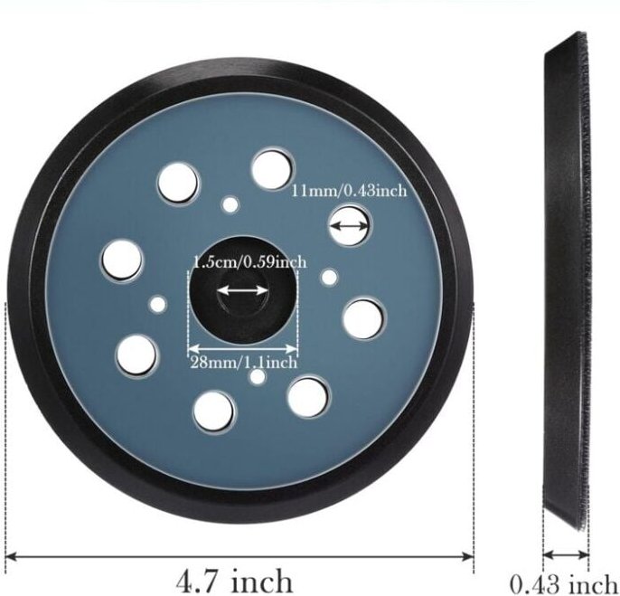 2 Pièces 125mm Tampon de Ponceuse de Remplacement Orbitale à Crochet et Boucle à 8 Trous Plateau de Ponçage (Bleu) - Lnt...