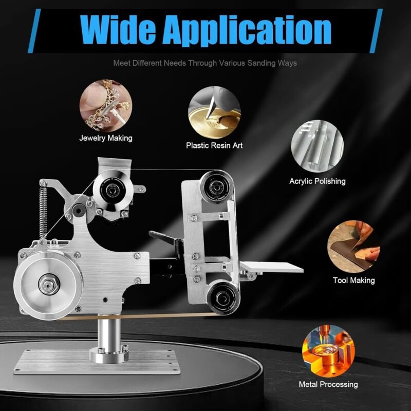 Band Sander Multifunktion Tellerschleifer Bandschleifmaschine Bandschleifer Vertikaler/Horizontaler BüRstenloser Motor P...
