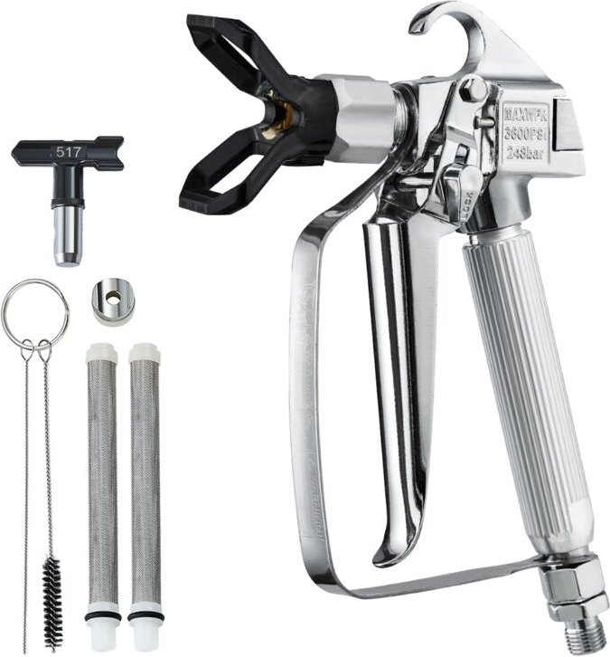 Airless-Farbspritzpistole 3600 psi Hochdruck-Airless-Farbspritzpistole mit 517-Düse, Drehgelenk-Airless-Spritzpistolen-S...