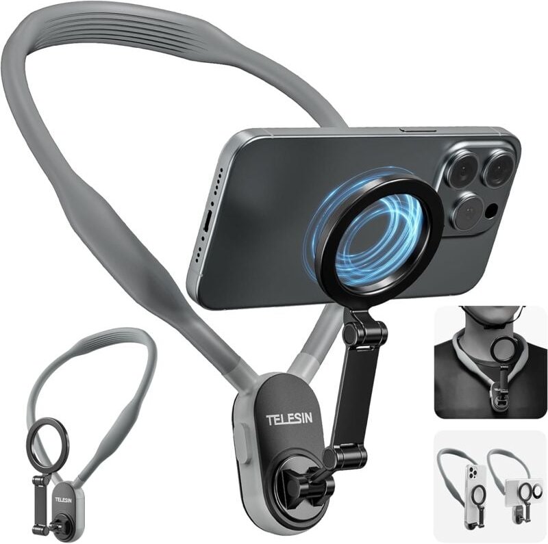 Magnetischer Hals Telefon Selfie Halter, pov/vlog Magnetische Halskette für Mobiltelefone für Magsafe Hals Telefonhalter...
