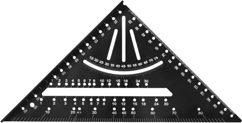 Dreieck-Lineal für die Holzbearbeitung, Aluminiumlegierung, spezieller rechter Winkel, 17,8 cm, metrisch, 90 Grad, Schwa...