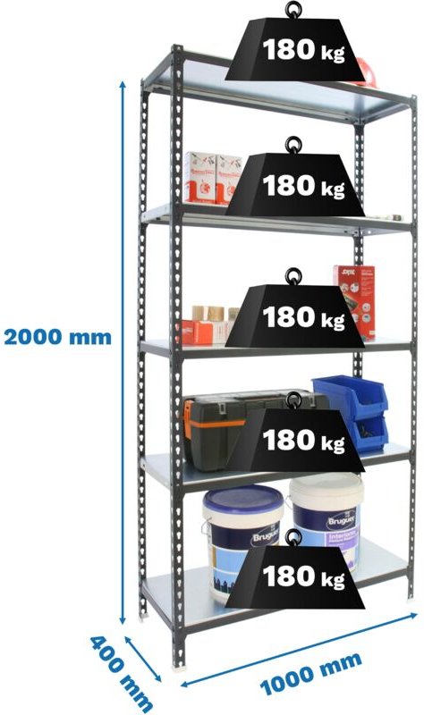 Simonrack Simonclick Plus 5/400 Regal Anthrazit Weiß