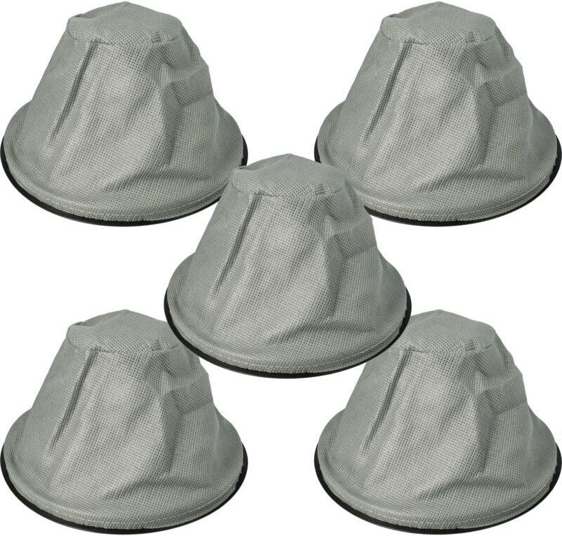 vhbw 5x Sackfilter Ersatz für Einhell 23.513.15 für Kaminsauger, Aschesauger - Ersatz-Filter, Abwaschbar Schwarz Grau