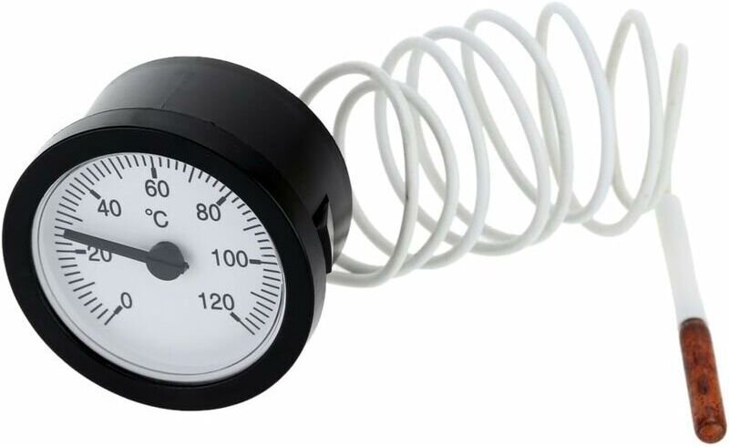 Thermomètre à Cadran Jauge de Température Capillaire avec Capteur 1m 0-120°C pour Mesurer l'Eau Liquide