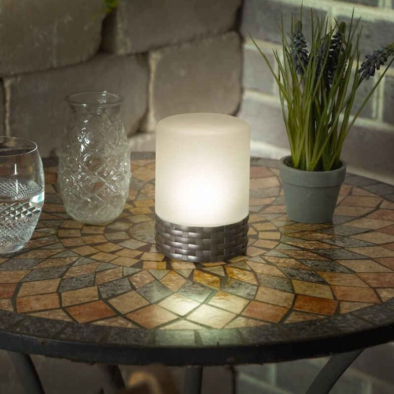 Solarleuchte Rattan Style, led, Akku, H=15cm, wetterfest