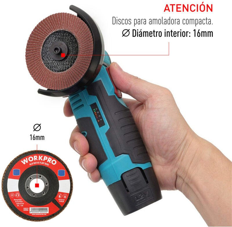 Flache Fächerschleifscheibe Ø100x16mm 60 g. Workpro