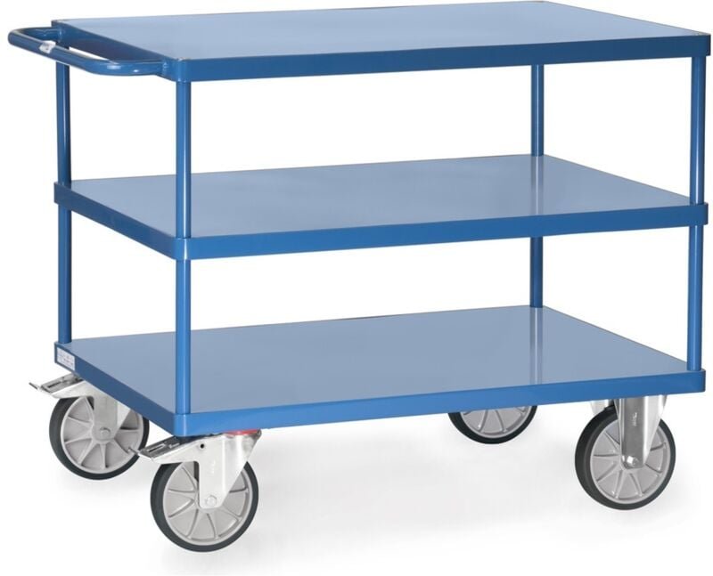 fetra Tischwagen, 3 Stahlblech-Plattformen bündig, Ladefläche 1.000 x 700 mm