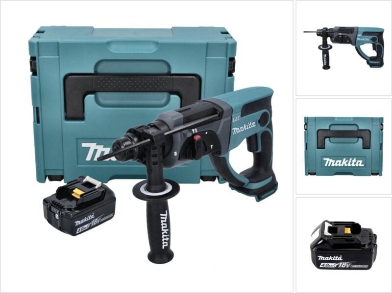 Dhr 202 M1J Akku Kombihammer 18 v 2,0 j sds Plus + 1x Akku 4,0 Ah + Makpac - ohne Ladegerät - Makita