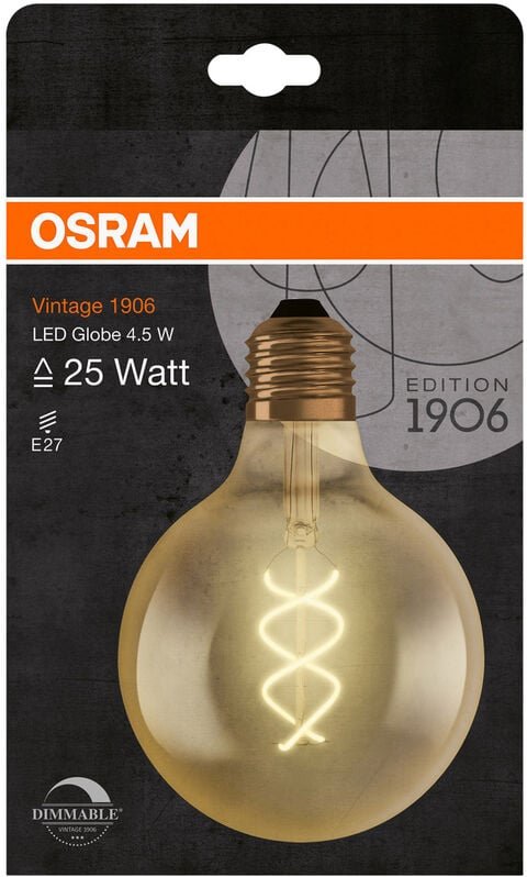 Osram - homelighting 4058075270008 led eek g (a - g) E27 Globeform 4 w = 28 w Warmweiß (ø x l) 124 mm