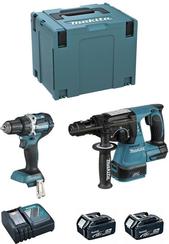 Makita - Combopack 2 Werkzeuge 18V Li-Ion lxt (2x5,0 Ah) (DDF484 + DHR243) DLX2191TJ