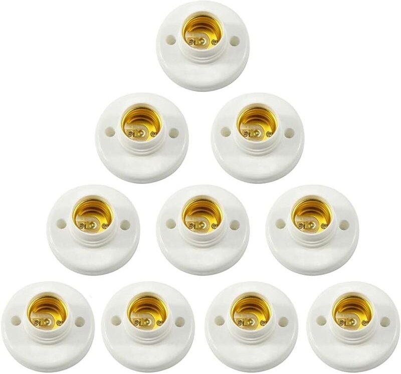 Thumbnail - Ersandy - E27-Lampenfassung, Kunststoff-Schraubfassung, Wandmontage, LED-Lampensockel, Konverter-Adapter, E27-Lampenfass...