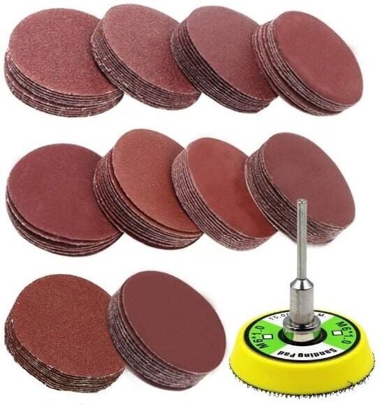 100 Stück 50 mm Schleifscheiben, Schleifpapier, Schleifpapier, Schleifpapier, 60, 100, 120, 150, 180, 240, 320, 800, 120...