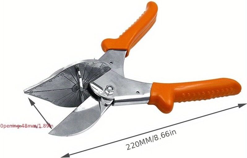 1 Stück scharfe Mehrwinkel-Gehrungsschere, verstellbar von 45 bis 135 Grad mit Sicherheitsverriegelung, Handwerkzeug zum...