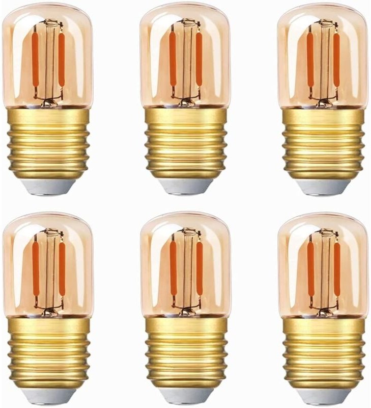 Beijiyi - Mini-Röhren-LED-Glühbirne, 1 w, T28, Edison-LED-Glühlampe, E27-Schraubsockel, 2200 k, superwarmweiße Glühbirne...