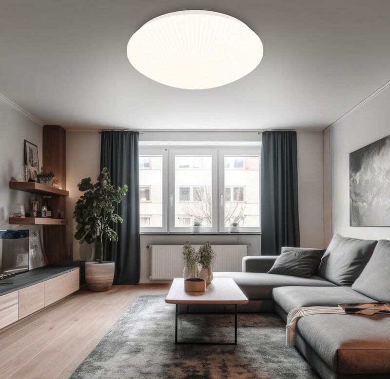 Deckenleuchte Schlafzimmerlampe LED Deckenlampe Metall Weiß Wohnzimmerlampe 35cm