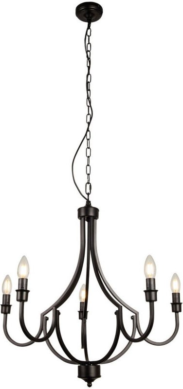 Searchlight - Lodge 5-flammige Pendelleuchte aus schwarzem Metall