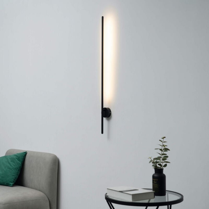 Thumbnail - Lange schwarze Wandleuchte mit indirektem LED-Licht - Mandal