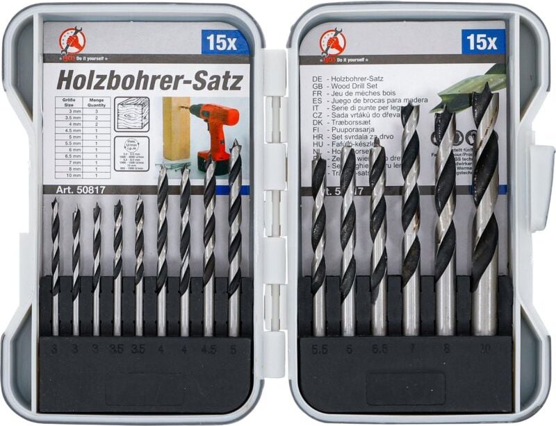 Bgs Technic - Holz-Bohrer-Satz 3 - 10 mm 15-tlg.