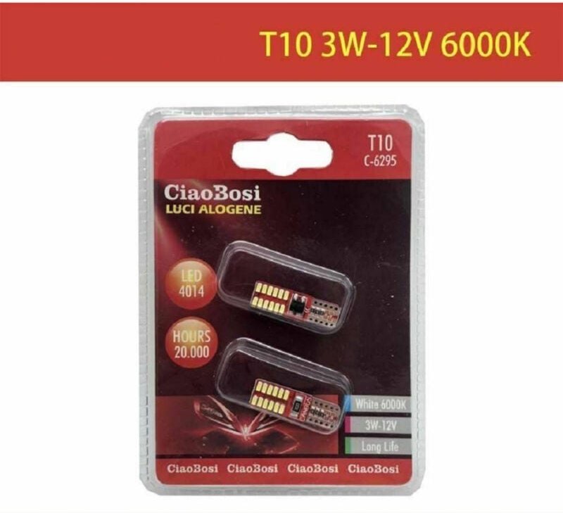 Trade Shop - 2 autoglühbirnen T10 41 mm led 6000K 3 watt 12V C-6295 -