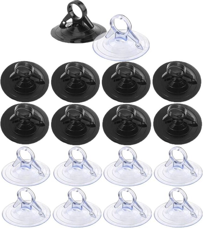 【60 Stück, 45mm, Schwarz & Transparent】Starke Saugnäpfe ohne Haken – Universell für Auto, Bad, Wand und Fenster – Haftet...