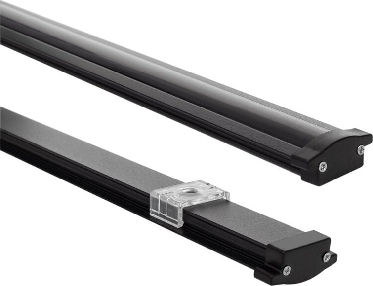 Thumbnail - Aluminiumprofil Wasserdicht IP65 Einbau 2m für led Streifen bis 8 mm Schwarz 2 m Halbtransparent