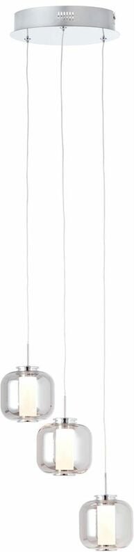 Rafa led Pendelleuchte 3flg Rondell chrom/rauchglas Innenleuchten,Pendelleuchten,-Rondell 3x 5.67W led integriert, (Lich...
