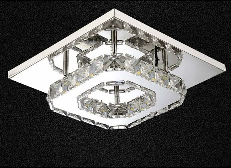 Comely - 12W led Kristall-Deckenleuchte, Edelstahl-Kristall-Deckenleuchte Korridor-Korridor-Licht Moderne einfache Lampe