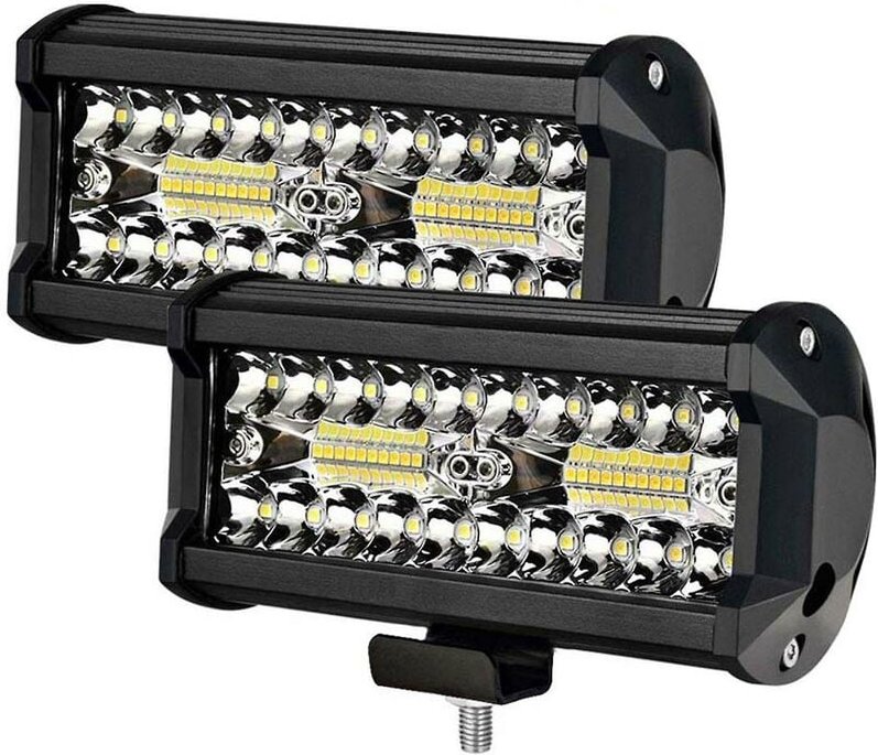 Woosien - 2 stücke Led Bar 7 Zoll Led Licht Bar 3 Reihen Arbeits Licht Combo Strahl Für Fahren Offroad Boot Auto traktor