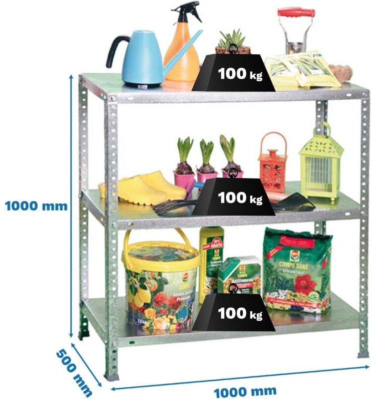 Thumbnail - Simonrack Metallregal verzinkt 3 Ebenen 100 kg