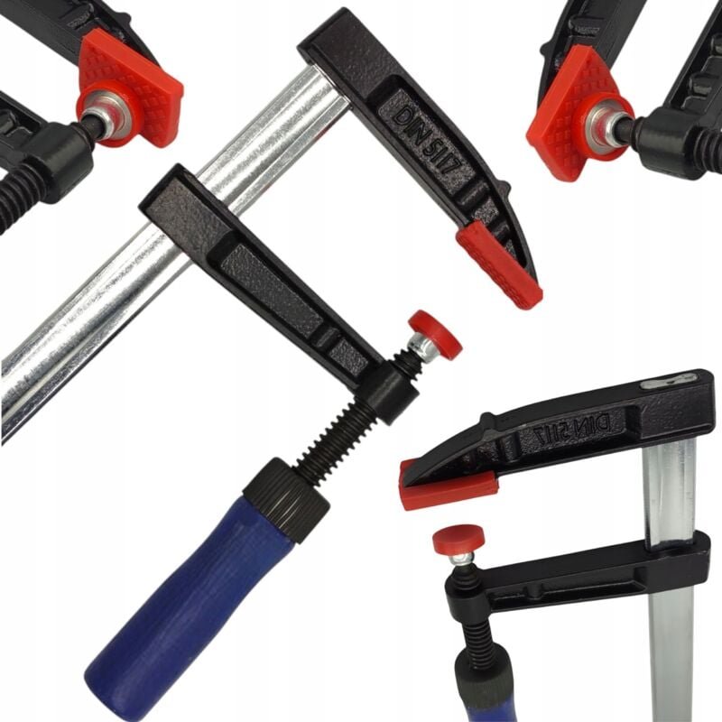 ZIMMERMANNSKLEMME FÜR HOLZ 300x80mm GRIFF TYP F STAHL WERKSTATTKLEMME