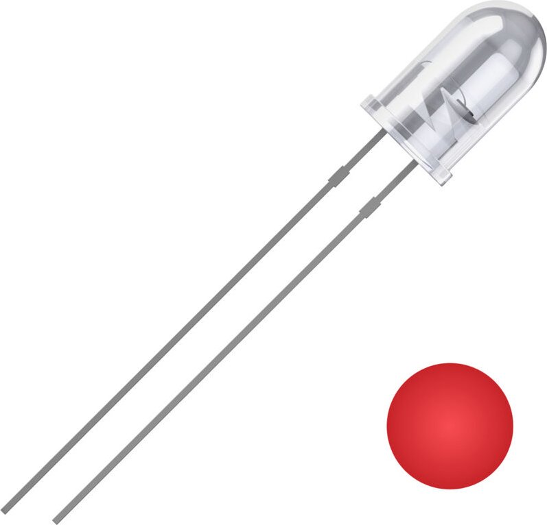 Quadrios - 2111O178 led bedrahtet Rot Rund 5 mm 2500 mcd 25 ° 20 mA 2 v