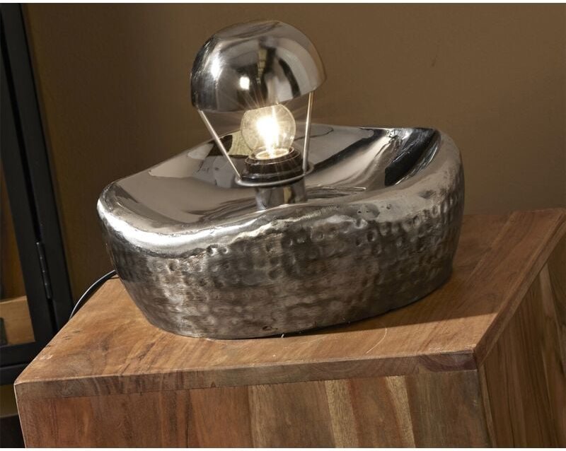 Levy Tischleuchte, Altsilber, 24 cm, 30 cm breit x 24 cm hoch