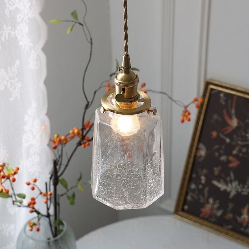 Modern Hängelampe Design Kreative Glas Lampenschirm Pendelleuchte E27 Messing Deckenleuchte für Café Küche Bar - d