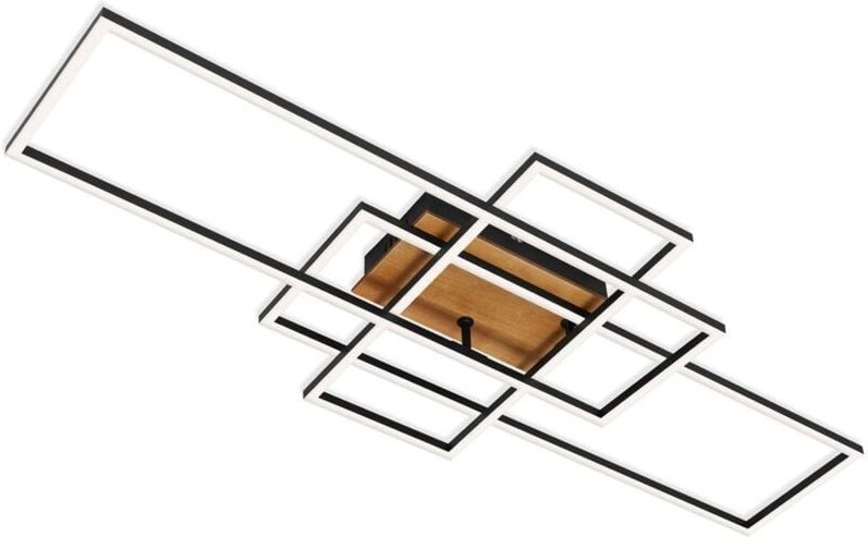 Briloner - led Deckenleuchte 55W schwarz Nachtlicht Fernbedienung Timerfunktion Schwenkbar