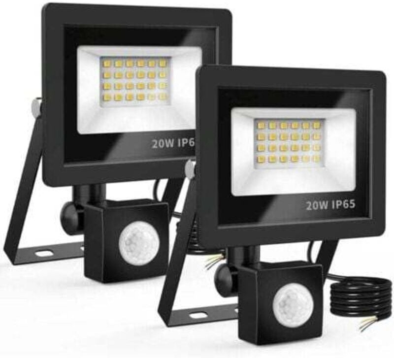LED-Flutlicht für den Außenbereich, Bewegungsmelder, 20 w, 24 LED-Flutlicht, IP65, wasserdichte Außenbeleuchtung, 6500 k...