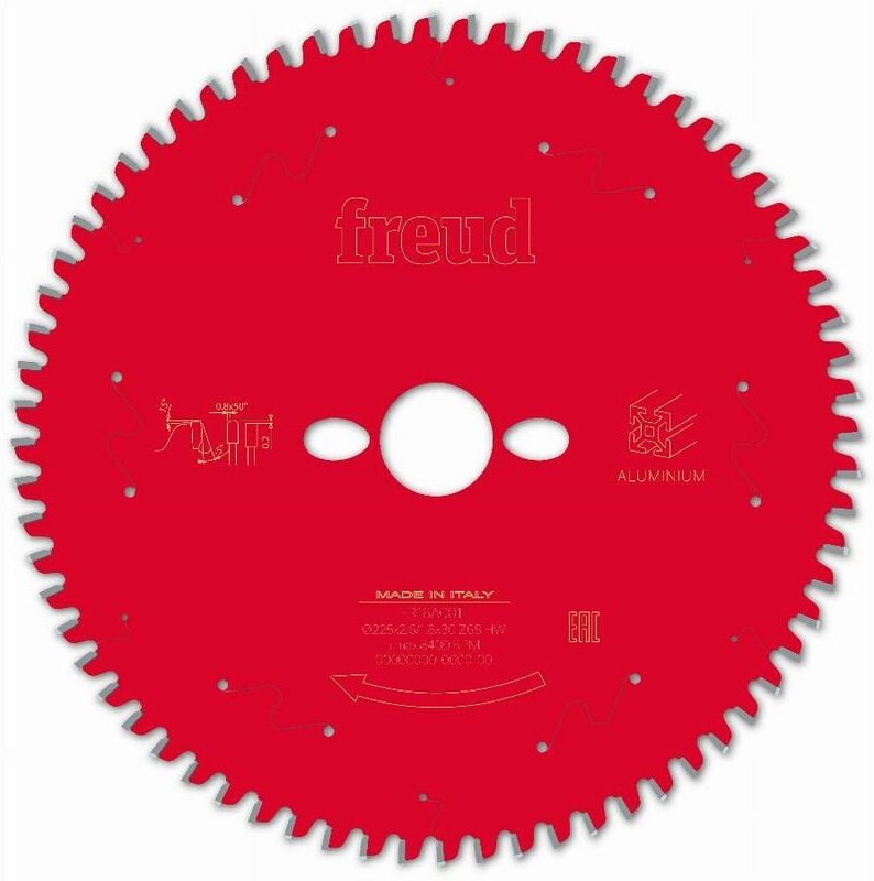 Freud - Sägeblatt für Handkreissäge Ø225 2,6/1,8 AL30 Z68 tp -5° - F03FS09834 -FR18A001T