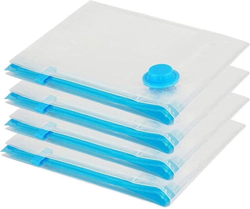 Set of 4 space-saving vacuum storage bags (100 x 80 cm) for bedding, clothes, duvets, blankets