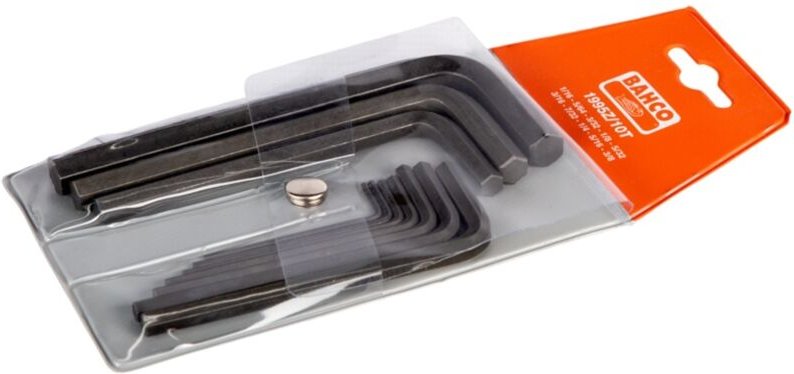 Bahco Sechskant-Winkelschraubendreher-Satz, zöllig, phosphatiert, 1/16-3/8 - 10-tlg.