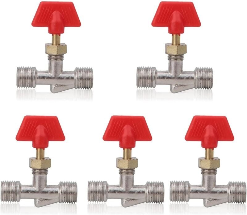 1/4-Zoll-Nadelventil, 5-teiliges Messing-Schwimmerkugelventil, Strukturersatz-Luftkompressor-Nadelventil für Luftkompres...
