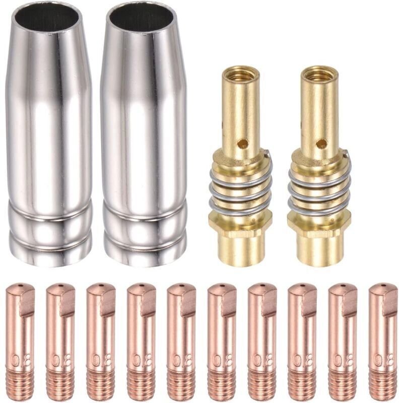 Zubehörset für Inertgas-Schweißbrenner (MIG): 0,8 mm leitfähige Kontaktspitze, Düsenanschlussstange, 15AK-Verschleißteil...