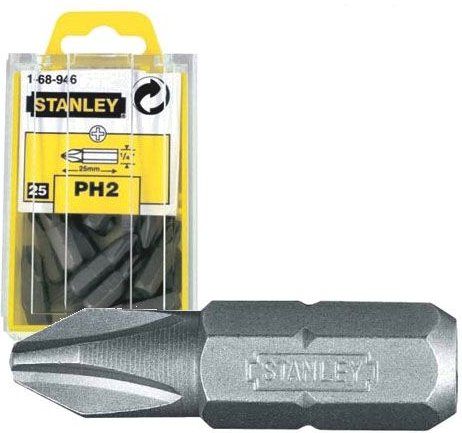 Spitze, Bitgriff Sechskant 1/4 25 Stück Ph2/25mm - S/68-946-1