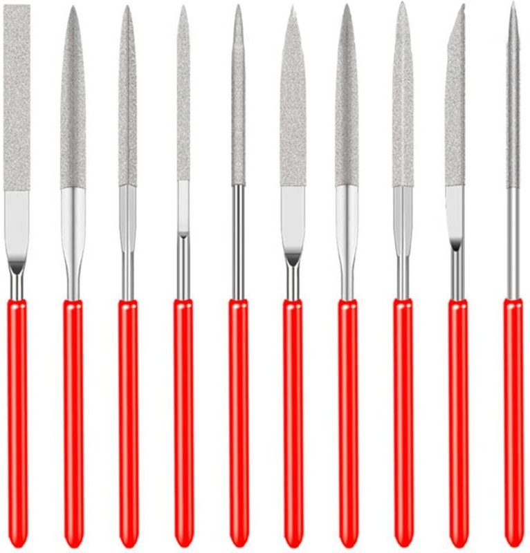 Diamant-Nadelfeilen-Set, 2 x 100 mm, Mini-Modellierfeilen, Diamantfeilen, Mikro-Diamantfeilen für Metall, Glas, Holz, Sc...