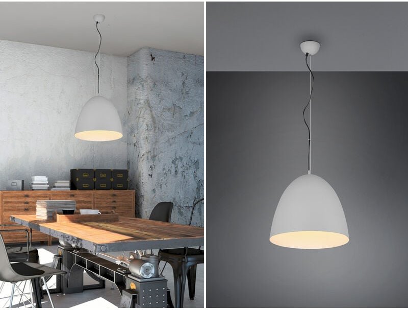 Vintage Pendelleuchte TILDA einflammig Metall Grau rund, Ø 40cm