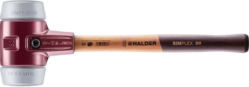 SIMPLEX-Schonhammer, TPE-mid mit Tempergussgehäuse und hochwertigem Holzstiel D=80 mm 3003.080