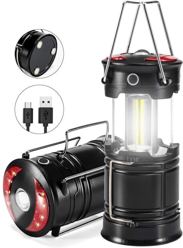 Gotrays - LED-Campinglaterne, wiederaufladbare Campinglampe, Powerbank, 3 Modi, wasserdichte Campingbeleuchtung für Camp...