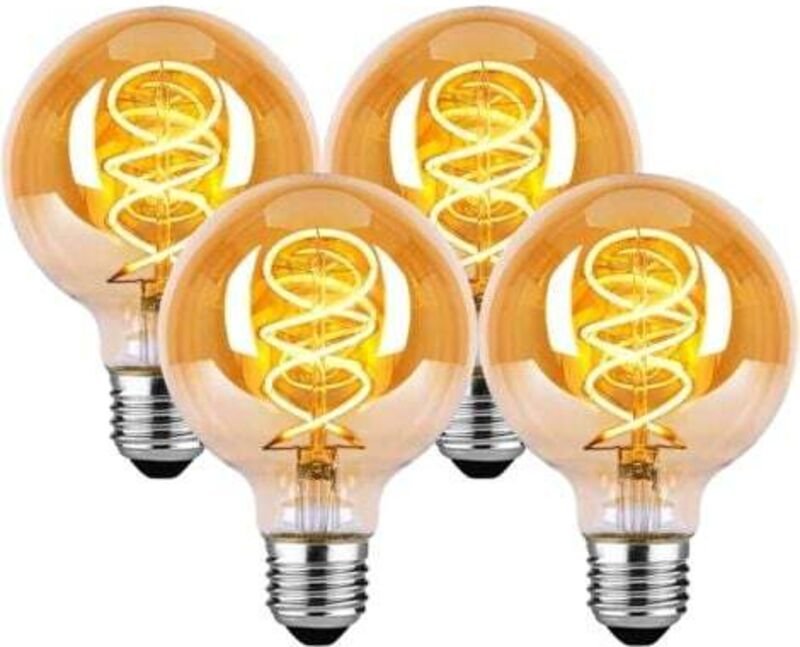 Ersandy - E27-LED-Glühbirne, dimmbar, E27-Vintage-Glühbirne, 4 w, G80, E27-LED-Glühbirne, Warmweiß 2200 k, 260 lm, Ediso...