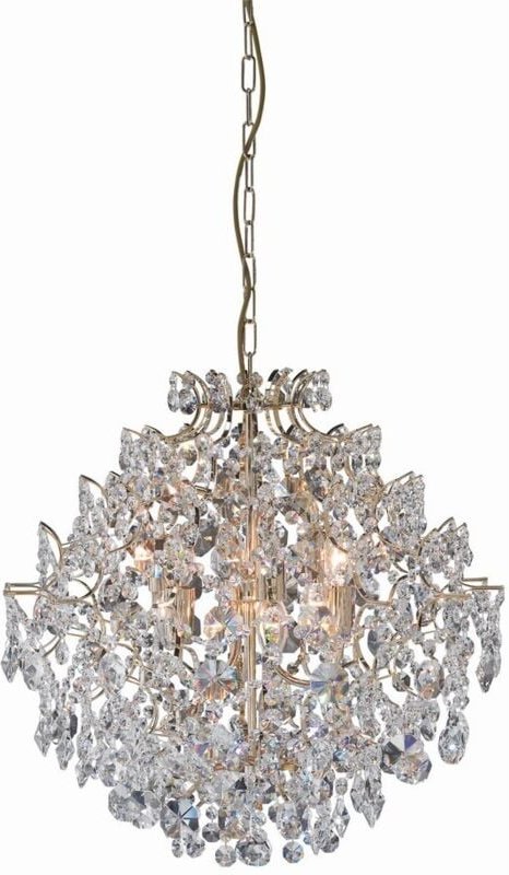 Rosendal - 6 Licht Kristall Deckenpendelleuchte Gold, E14 - Markslojd